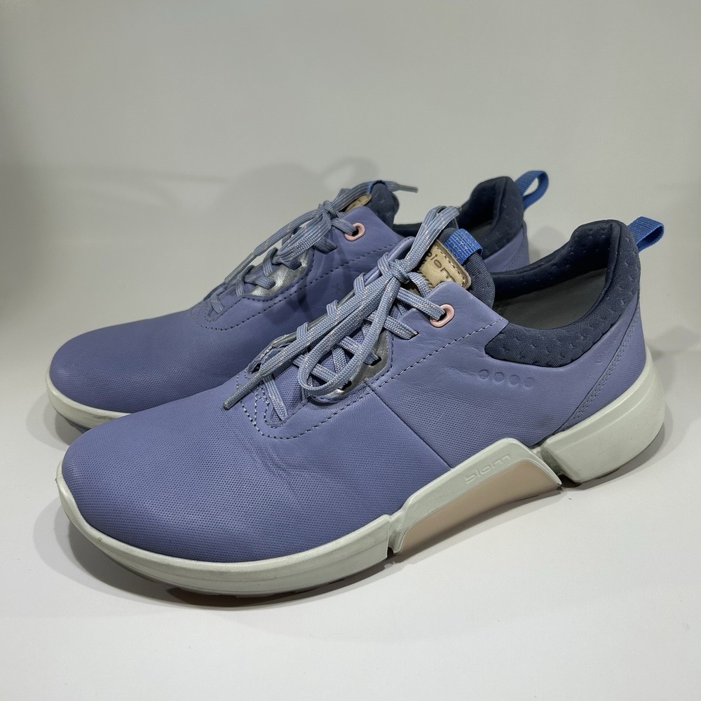ECCO Golf Biom Hybrid Womens 8-8.5 Purple Blue Leather Cleated Shoes 39